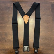 Perry BLACK ELASTIC HOOK END Y-BACK 2  wide MEN'S SUSPENDERS
