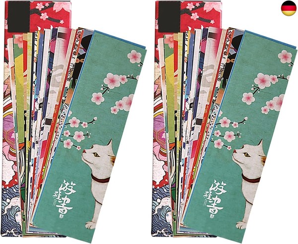 60 Blatt Papier Lesezeichen - Vintage Kreative Japanischer Stil Lesezeichen --image
