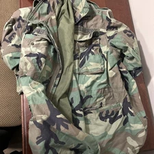 Military Parka Cold Weather Camouflage Jacket Air Force Men's Size Large Long 