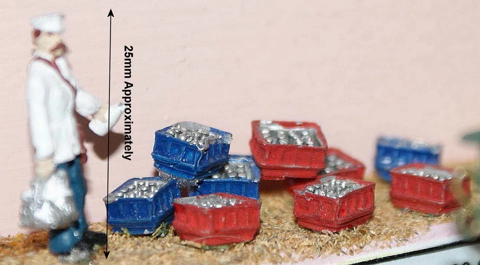 Milkman milk crates F113p PAINTED OO Scale Langley Models People Figures 1/76 - Image 3 of 3