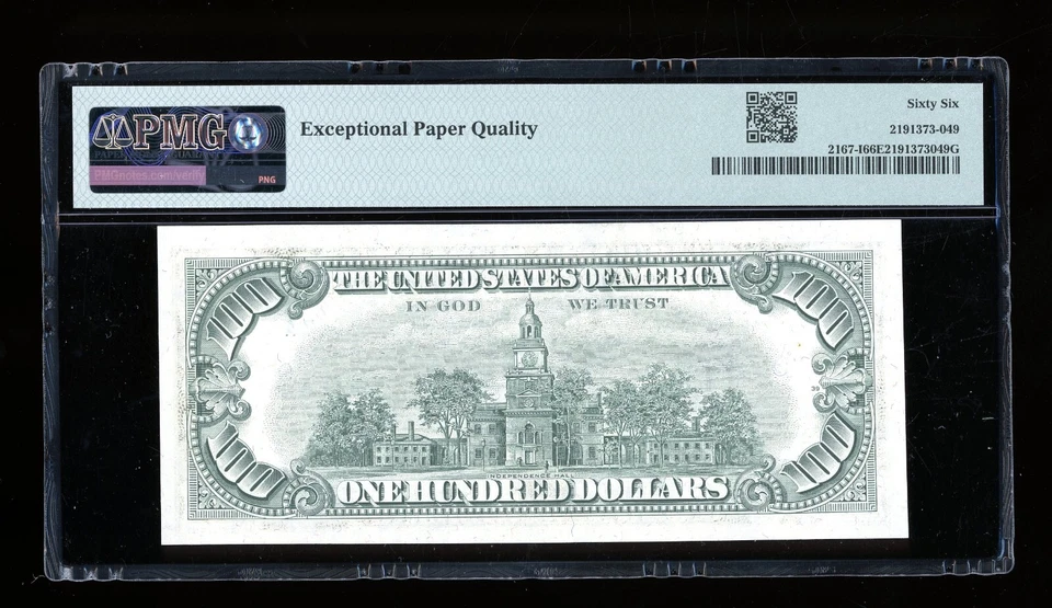 DBR 1974 $100 FRN Minneapolis Gem Fr. 2167-I PMG 66 EPQ Serial I06189907A - Image 2 of 2