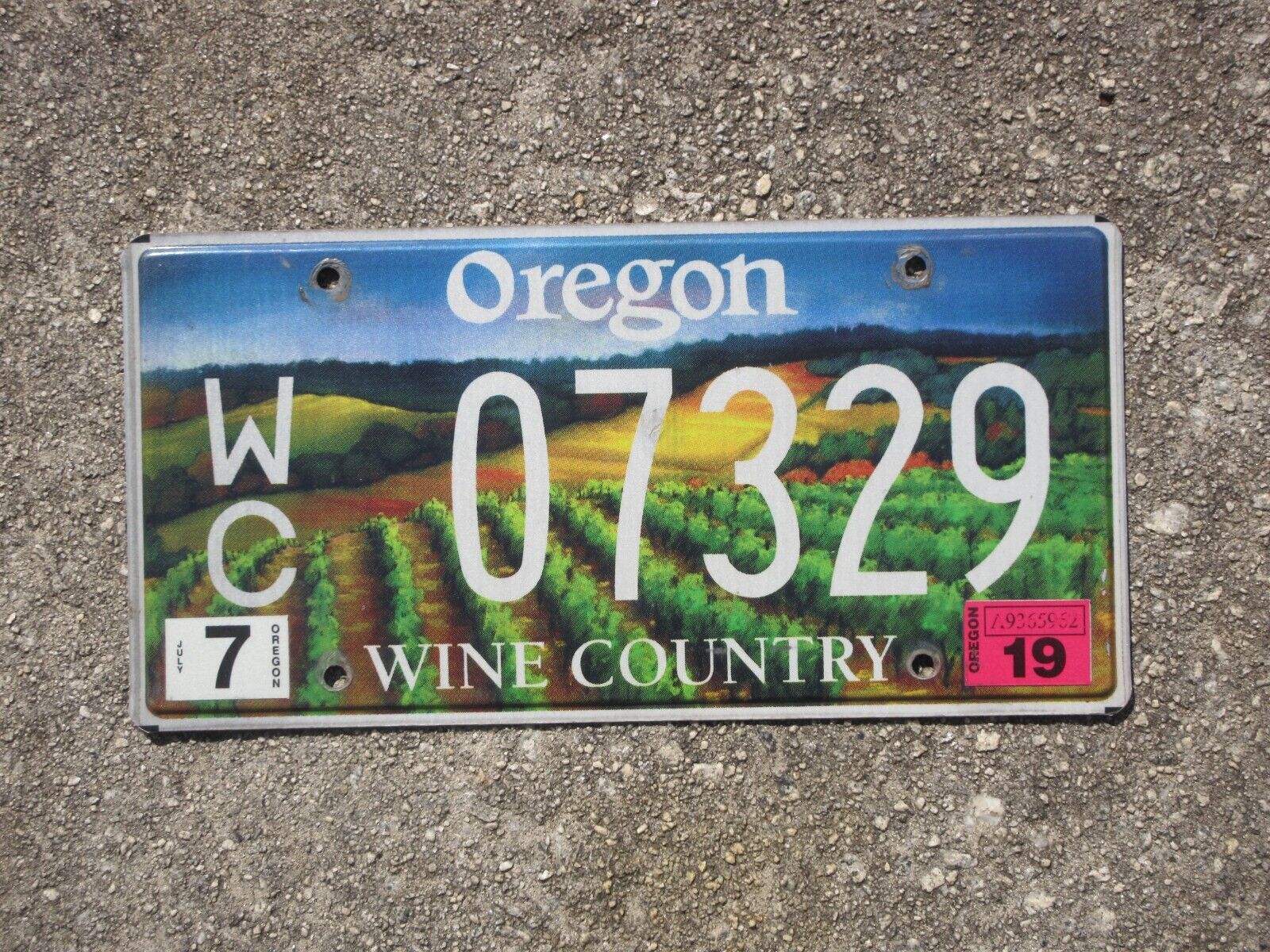 2019 Oregon Wine Country License Plate WC 07329 Winery Mountains EBay license-plates-of-georgia