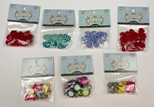 Sew-Ology Sewing Button Mixed Lot Mixed Size 7 Sealed Bags Kitty Cat Owl Hearts