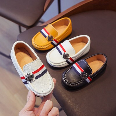 Toddler Boys Kids Micro Leather Loafers Comfortable Driving Slip On Casual Shoes