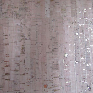 Sheets of cork fabric cork leather with metallic sparkle inclusions