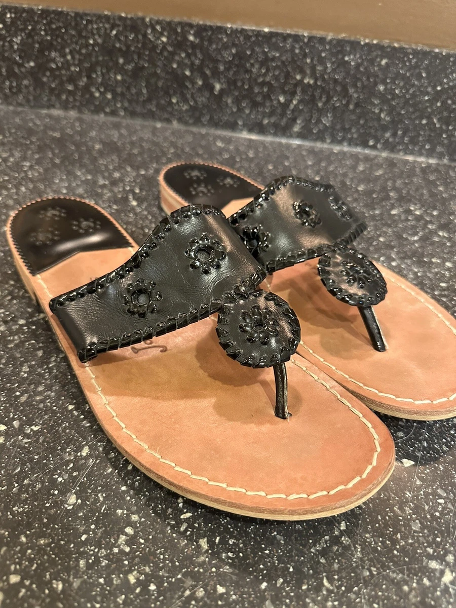 Jack rogers hotsell black flip flops