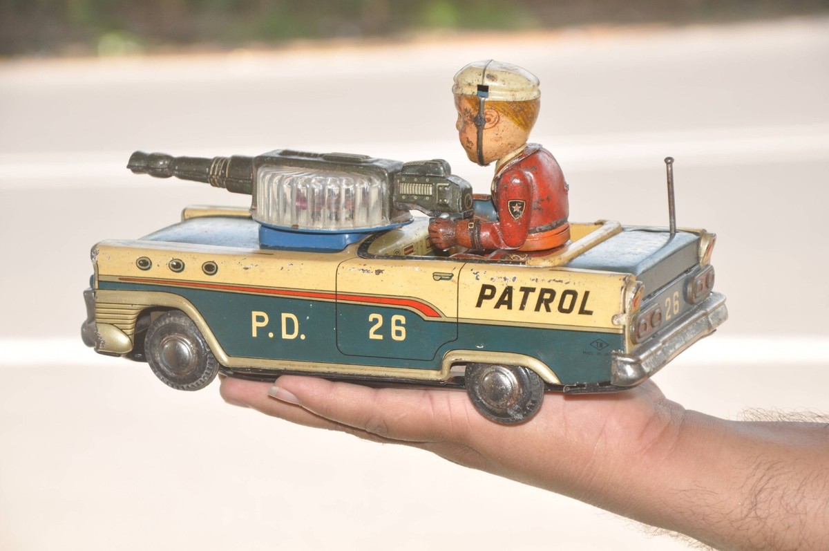 Vintage Battery T.N Trademark P.D 26 Patrol Litho Car Tin Vintage Battery T.N Trademark P.D 26 Patrol Litho Car Tin