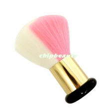 Makeup Nail Art Dust Brush Remover Manicure Acrylic Powder -White Pink Hair