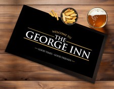 Personalised Bar mat - your name Bar - Black & Gold  Bar runner - bar mat B1002