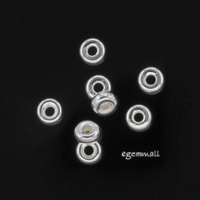 20 Sterling Silver Heishi Rondelle Spacer Beads ap. 3.5mm #97899