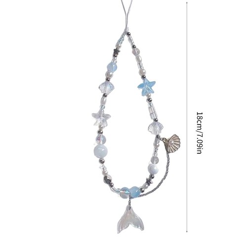 Shell Phone Pendant Unique Mobile Straps Fish Tail Phone Chain Handmade Keychain - Zdjęcie 8 z 8