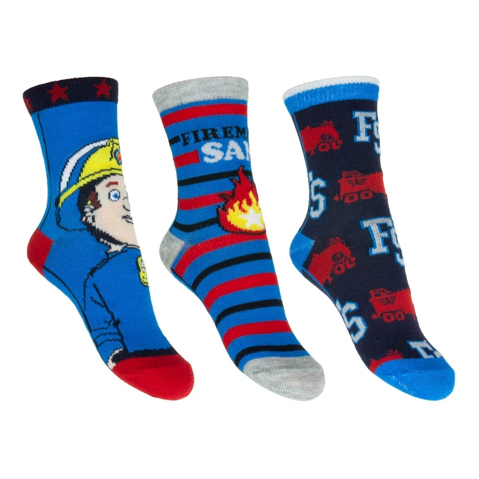 Fireman Sam - Kinder Socken, Strümpfe - Größe 23/26 27/30 31/34, Feuerwehrmann
