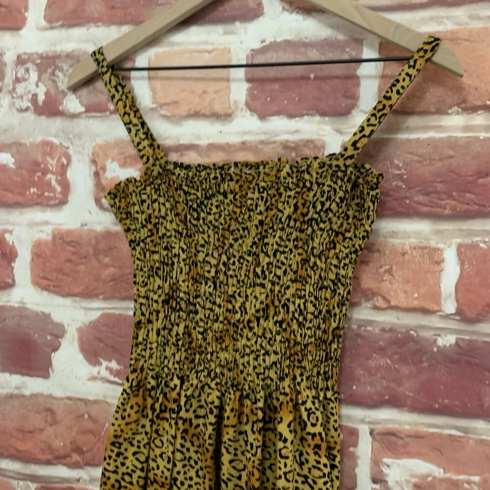 Vestido Just Love Mujer XL Tostado Negro Safari Guepardo Animal Estampado Calado Midi Foto 3 de 4