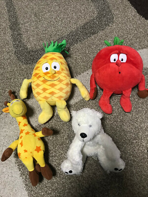 Pllüschtier Set Ananas, Tomate, Eisbär, Giraffe - 4 Stk.