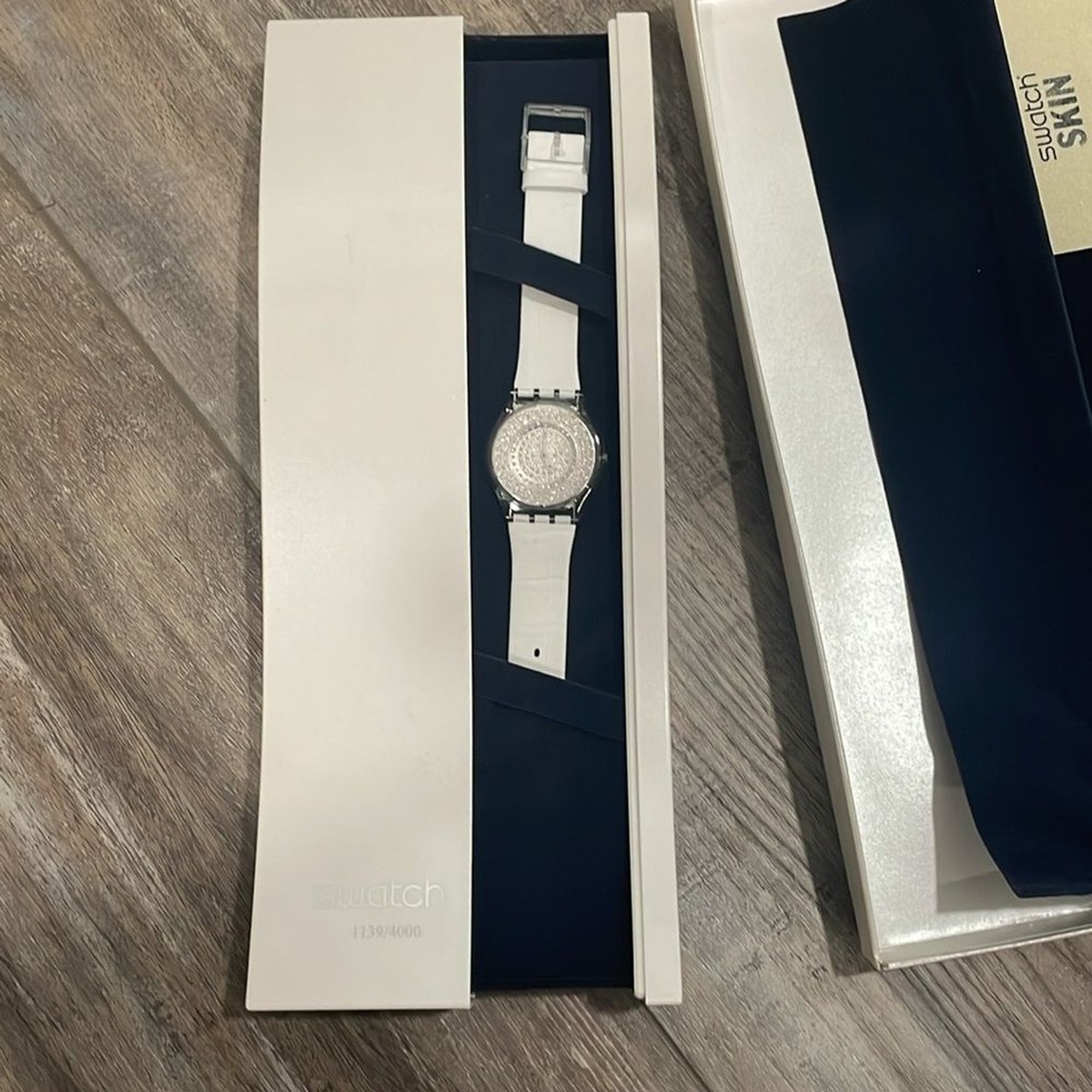 Swatch Lustrous Bliss rare diamond watch brand new collector  display picture 1