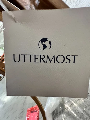 Uttermost Montrez 26" X 24" Gold Leaf Glass Top Accent Table 24410 - Picture 3 of 6