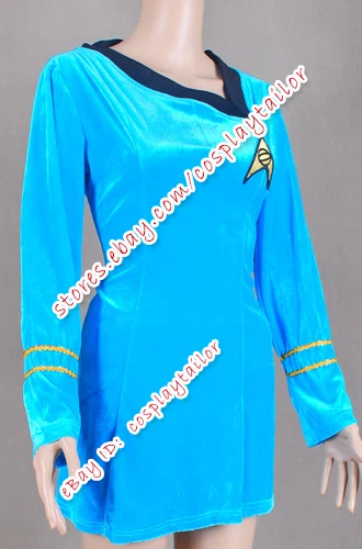 Disfraz Se Ajusta a Star Trek TOS Juegos con disfraces Uniforme de Trabajo Femenino Vestido Azul Alta Calidad Foto 3 de 4
