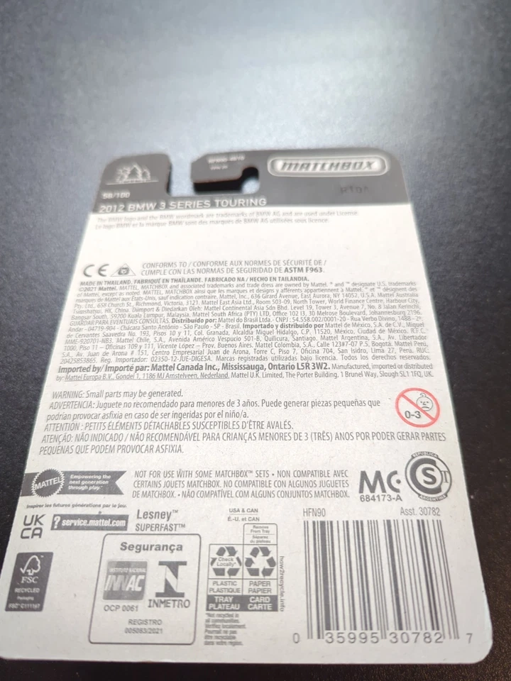 Matchbox 1/64 Diecast #58/100 Black 2012 BMW 3 Series Touring - Image 2 of 2