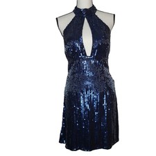 Sherri Hill Sequin Navy Mini Dress 51354 Size 8 NWT $350