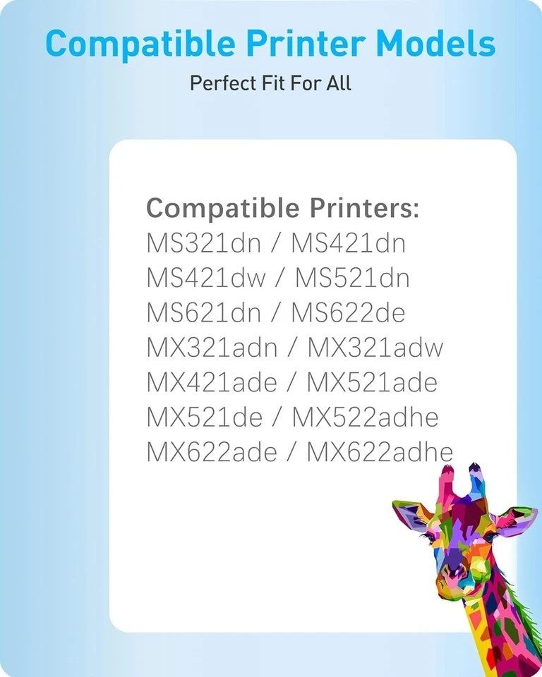 Black Toner Cartridge for Lexmark 56F1H00 MS321 MS421 MS521 MS621 MS622 MX521 - Image 2 of 4