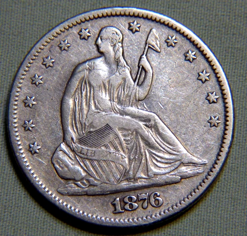 1876 S United States Silver Seated Liberty Half Dollar - Extra Fine - Lot 1315