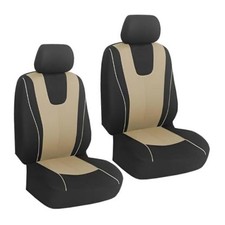 YoRise 2PCS Car Seat Cover, Comfortable Breathable Front Seat Cover   Beige