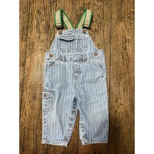 Vintage baby gap pinstripe suspender strap overalls 12/18 months