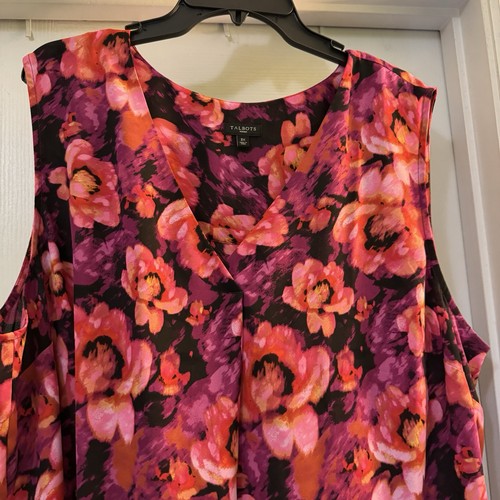 Talbots rosa & lila Blumen ärmellose Bluse - Bild 2 von 7
