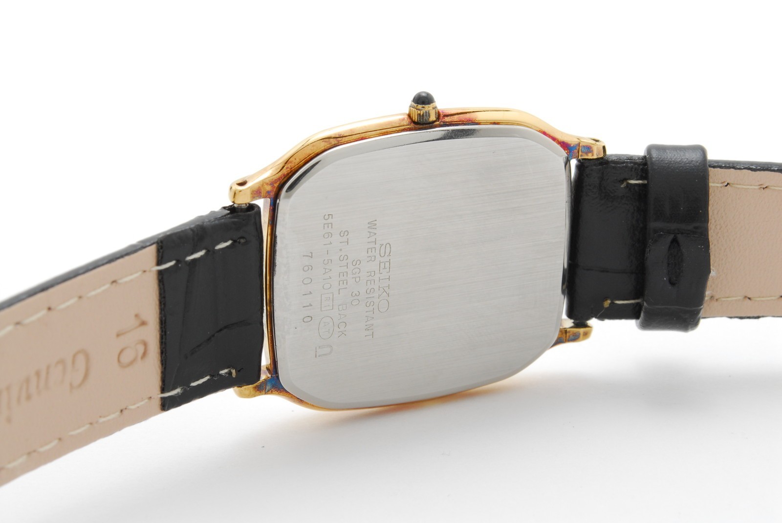 SEIKO Dolce 5E61-5A10 Gold Dial Tonneau Quartz Men's … - Gem