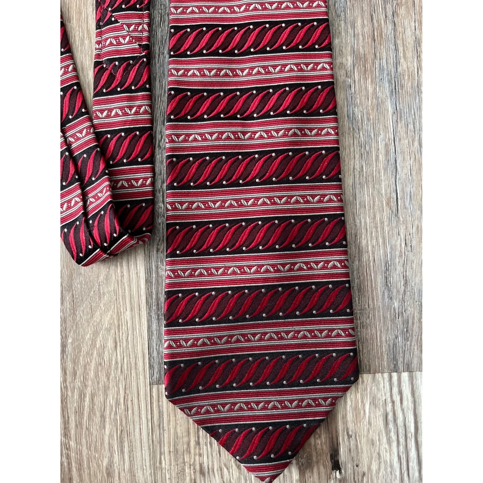 (2) Corbatas rojas de mezcla de seda blass Bill de Navidad para hombre Foto 3 de 4