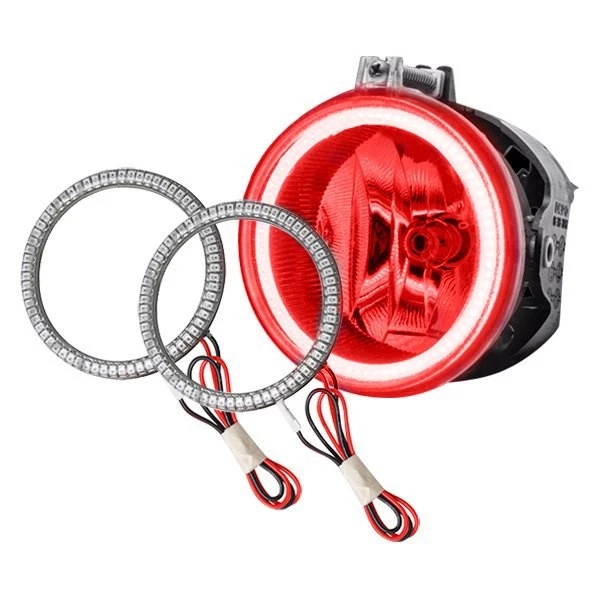 LED Fog Lights Halo Ring Lights Red For 2005-2014 Dodge Charger Foto 2 de 4