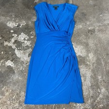 Lauren Ralph Lauren V-Neck Sleeveless Ruched Sheath Dress Womens Size 4 Cocktail