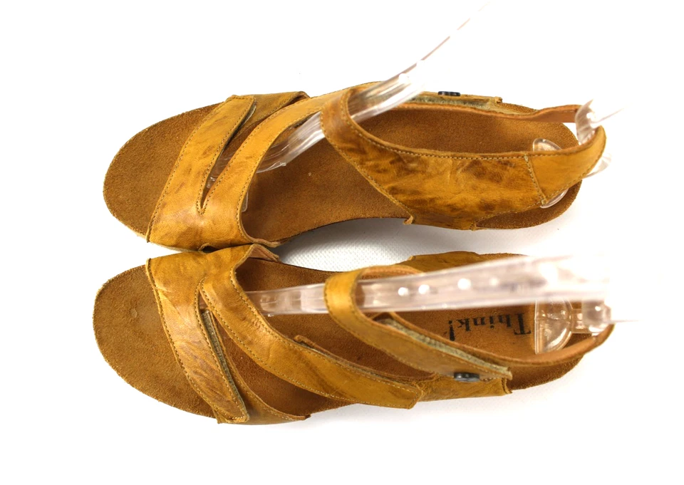 Think Gr.41 Damen Sandalen Sandaletten Slipper Leder Sommer WIE NEU R 452 - Bild 4 von 4