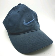 Vintage Solid Blue Nike Hat Snapback Made In Taiwan Men's Blue Swoosh