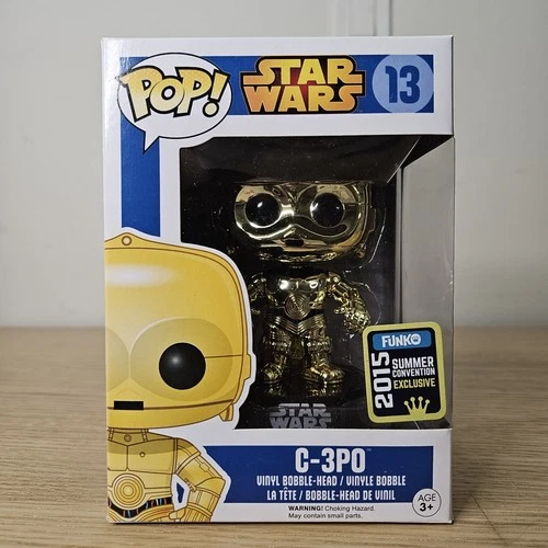 Funko Pop! Star Wars C-3PO #13 METALLIC 2015 SUMMER EXCLUSIVE NEW RARE VAULTED