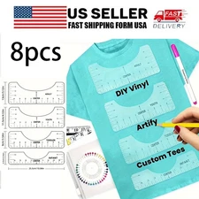 8x T-Shirt Ruler Guide Foldable T-Shirt Alignment Tool Clothing Centering Design