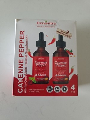  (2 Pack)Cayenne Pepper Drops Liquid : Tumeric, vitd3, vitk2, Hawthorn,&Beet 4oz