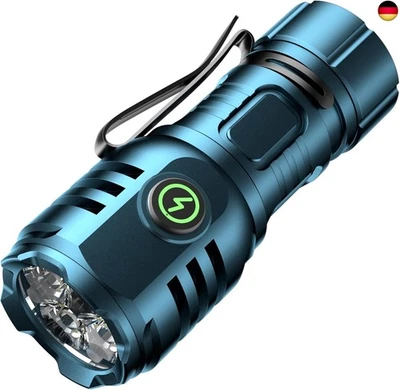 SKYLLA Taschenlampe kleine aufladbar LED Extrem Hell 6000 Lumen, TYPE-C aufladbar 4*