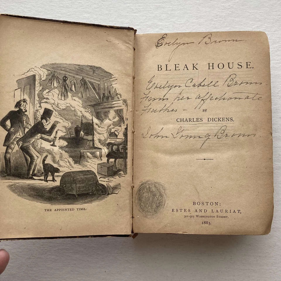 Vintage 1883 Bleak House Charles Dickens Hardcover Book Estes & Lauriat - Imagem 4 de 4