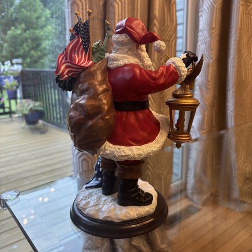 DANBURY MINT ~ Star Spangled Santa ~ Flags, Eagle, Torch, Snowman Red White Blue - Picture 15 of 22
