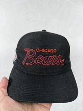 Vintage Chicago Bears Sports Specialties Script SnapBack Hat Black Dome Youngan
