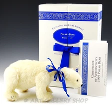 Steiff 1995 POLAR BEAR #652110 WHITE 27 FOA SCHWARZ LTD ED OF 1,000 BOX COA
