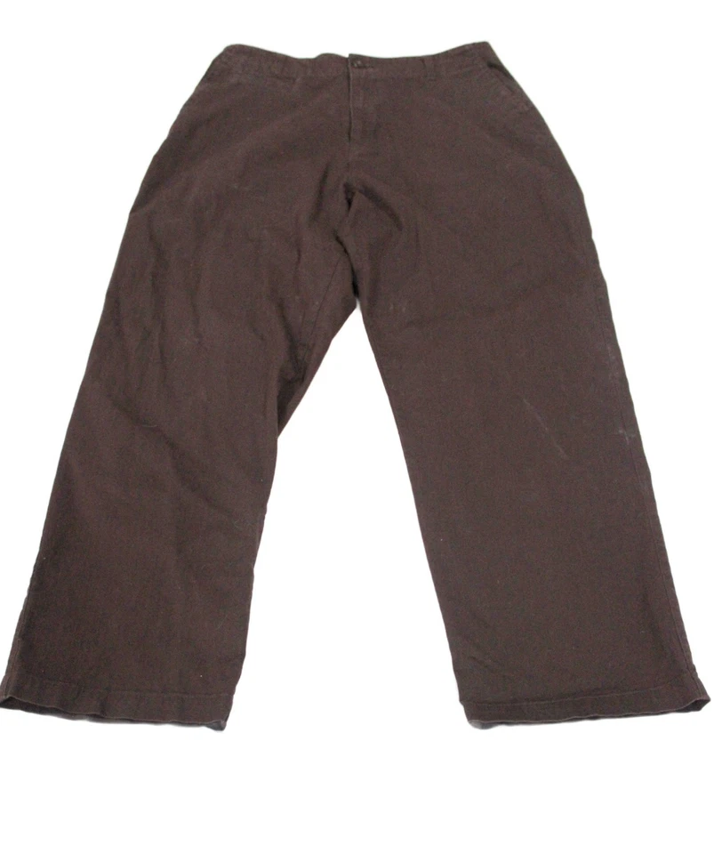 Pantalones Plus Ciervo Blanco Mujer Marrón Pantalones Talla 16W Pequeño Elástico Cintura Algodón Foto 2 de 4