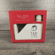 Rae Dunn NIB Ceramic Tape Dispenser Christmas Gift Present with Tape