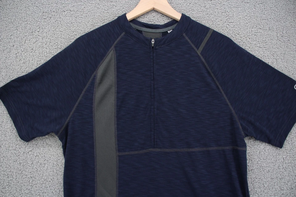 Camiseta deportiva de ciclismo Club Ride para hombre grande azul manga corta 1/2 bolsillos con cremallera elástica Foto 2 de 4