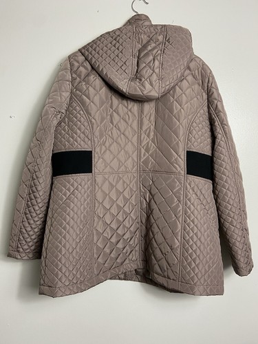 Calvin Klein Women’s Diamond Quilted Velvet Trim Removable Hood Winter Coat XXL - Picture 4 of 15