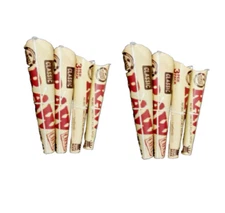 8 Packs Raw King Size Natural Gum Prerolled Rolling Paper Cones (24 Total)