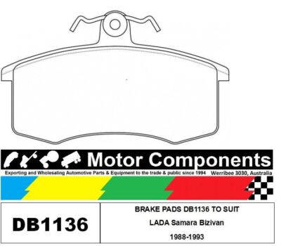BRAKE PADS DB1136 TO SUIT LADA Samara Bizivan  1988-1993