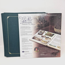 CREATIVE MEMORIES 12x12 Green Cloth Scrapbook Album With PAGES Plus Protectors