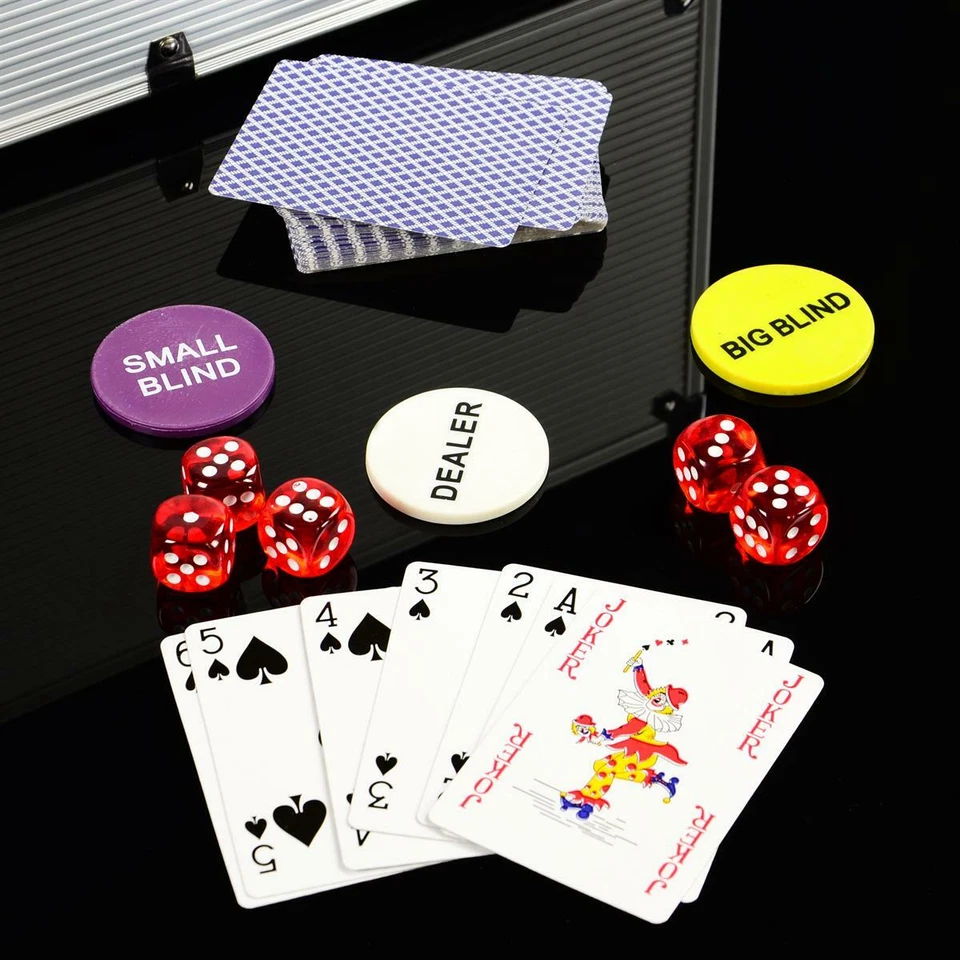 Pokerkoffer 500 abgerundete Laser Pokerchips Pokerset BLACK EDITION - Bild 3 von 4
